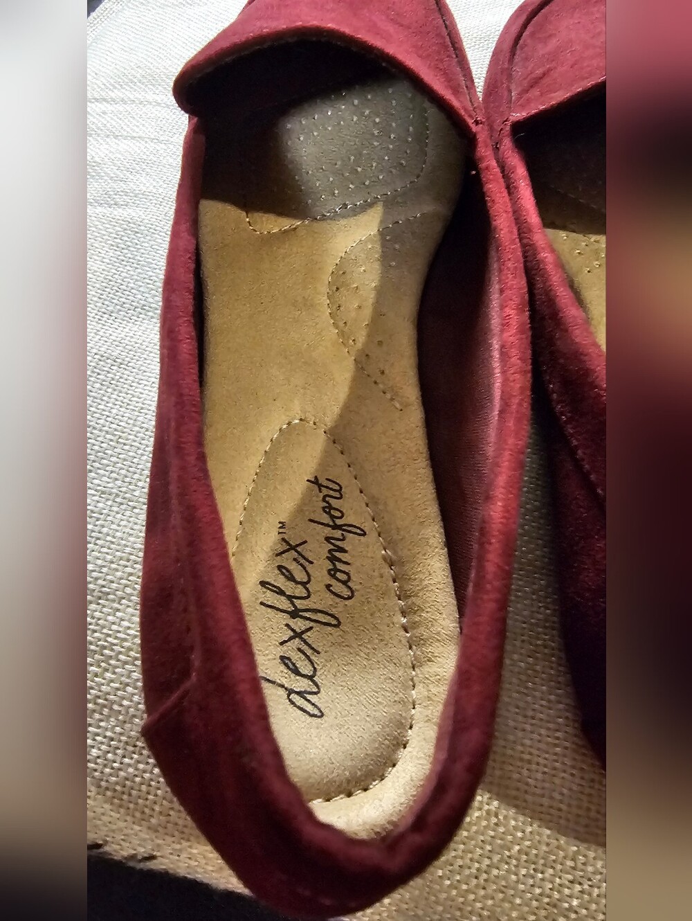 Burgundy Faux Suede Slip-On Loafers - Comfort Style Size 10 New With Tags - Picture 9 of 12
